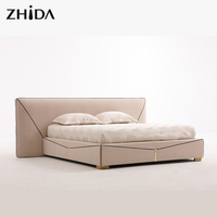 Meubles Foshan chambre adulte design de luxe cadre en bois lit King Size meubles de chambre d'hôtel grand lit doux confort en cuir