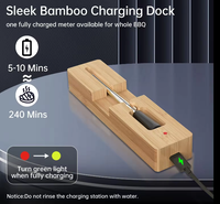 Termometer Daging Nirkabel Rumah Tangga Diskon, Termometer Makanan Baterai, Tahan Air IP67, Bahan ABS, Resolusi 1°C, Panas