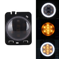 Feu de clignotant latéral T-BULL LED avec lentille fumée et Angel Eye pour Jeep Wrangler