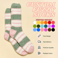Chaussettes douillettes en tricot pour femme, chaudes, douces et moelleuses, avec logo personnalisé, pour la maison, nouvelle collection, personnalisables