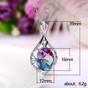 Collana con Ciondolo a Goccia Vintage in Pietra Sfumata per Donne, Elegante Gioiello di Moda per Uso Quotidiano e Regalo - Product Image 5