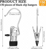 Pinces de suspension robustes en métal avec revêtement PVC, crochets de suspension pour vêtements pour balcon, organisateur de rangement simple niveau pour placard
