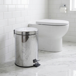 EASTON <span class=keywords><strong>Cestino</strong></span> Professionale per <span class=keywords><strong>Bagno</strong></span> di Hotel 5L in Acciaio Inox con Pedale e Secchio Interno in Plastica - Product Image 1