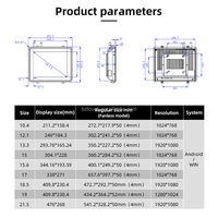 12/15/17/19 pouces panneau Full Hd Lcd ordinateur industriel écran tactile tout-en-un Pc tout en un ordinateurs Core I3 I5 I7