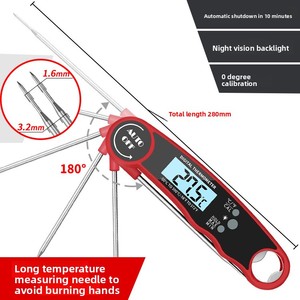 Digitales Sofortlese-Fleischthermometer LCD-Display Hintergrundbeleuchtung IPX6 Wasserdicht Magnetische Befestigung Lebensmittelechter Edelstahl Kochthermometer - Product Image 2