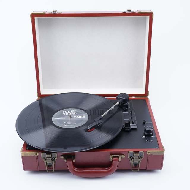 2024 Most Fashionable Turntable Portable Vinyl Record Player Classic Gramophone with Built in 2.0 Stereo Speaker