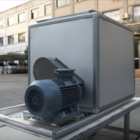 Ventilateur centrifuge Htfc à double gaine d'admission, entraînement direct par courroie, en acier inoxydable, 380V, pour cuisine et ventilation