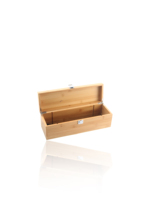 Boîte cadeau artisanale en bois massif pour bouteille de vin avec estampage doré et gravure personnalisée