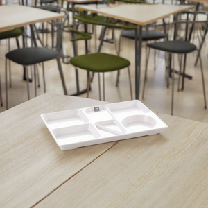 Assiette de restauration rapide rayée, Rectangle, en mélamine - Product Image 2