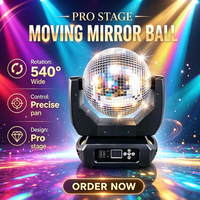 Projecteur LED mobile 120W avec boule miroir DMX512, rotateur en verre M25 pour DJ, soirées, bars, clubs, mariages
