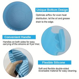 6 Pcs Reusable Non-stick air Fryer <b>Accessories</b> Silicone Coating Pot Basket Forma De air Fryer Silicone air Fryer Liners Sets - Product Image 3