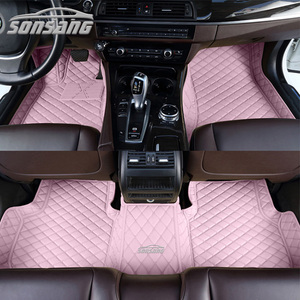 <span class=keywords><strong>Tappetini</strong></span> per Auto in Pelle Rosa Impermeabili con Motivo a Diamante - Product Image 1