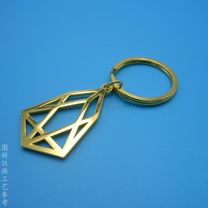 Llavero de Aleación de Zinc con Diseño Hueco, Logotipo Personalizado, Regalo Empresarial, Colgante Metálico Duradero, Imitación Oro - Product Image 3