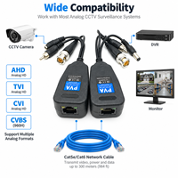 Balun vidéo et audio passif PVA pour CCTV, transmetteur-récepteur BNC RCA DC vers RJ45 pour caméra DVR sur paire torsadée Cat5e Cat6
