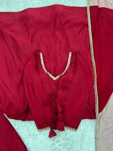 Ensemble Anarkali en soie Chanderi pure, coupe évasée, avec dupatta, prêt-à-porter, pour femme, idéal pour les fêtes, prix de gros - Product Image 6