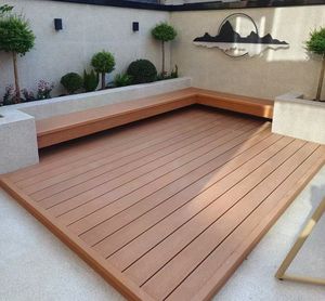 Tarima de Madera Compuesta de Plástico y Madera Moderna, Antideslizante, Impermeable, Ignífuga, con Aspecto de Madera en 3D, Sistema de Clic, <span class=keywords><strong>Parquet</strong></span> Liso para Exteriores - Product Image 4