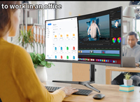 Moniteur d'ordinateur incurvé OEM 34 pouces R1500 Port HD2.1 Lumière RVB 144Hz 165Hz 1440p 4K Moniteur de jeu PC