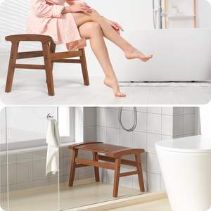 Chaise de douche en bambou de vente chaude banc de douche d'initié avec le tabouret antidérapant imperméable doux pour l'usage de salle de bains - Product Image 2