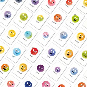 Cartes d'apprentissage socio-émotionnelles pour enfants, design aquarelle, très vendues, reconnaissance des sentiments des tout-petits, cartes flash d'émotions - Product Image 4