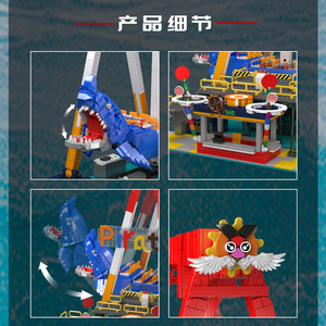 Yuxing King magasin phare Dreamland Dragon <span class=keywords><strong>requin</strong></span> animaux Nature 40 pièces blocs de construction garçons jouets éducatifs modèle YX11017 - Product Image 4