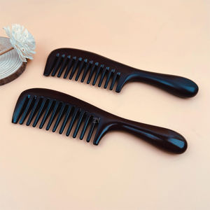 Peigne à cheveux en bois naturel écologique avec logo personnalisé, durable, confortable, peigne chaud à dents larges, manche pour massage du cuir chevelier, <span class=keywords><strong>salon</strong></span> - Product Image 5