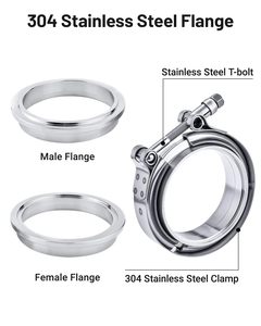 304 Stainless Steel <b>Hose</b> <b>Clamp</b> 3.25 Inch ID M8x1.25 Thread Fine Thread Hex Head Plain Finish - Product Image 5