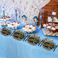 Biodégradable 100% compostable dollar argent fête d'anniversaire fournitures assiettes en papier jetable argent cent dollars billets