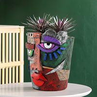 Oniya Harz-Sukkulententopf im Picasso-Stil, abstrakter Gesichts-Blumentopf, individueller, einzigartiger Kopf-Pflanzgefäß mit Drainageloch, ausgefallene Kunstdekoration