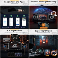 Podofo 3 ''1080P Caméra de tableau de bord à 5 objectifs pour voitures Boîte noire DVR Enregistrement en boucle Surveillance de bébé/Capteur G/Caméra de recul à vision nocturne
