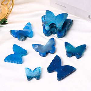 Vente Flash : Pierres et Cristaux Naturels de Haute Qualité – Sculptures de Papillons en Agate Bleue pour la Décoration - Product Image 4