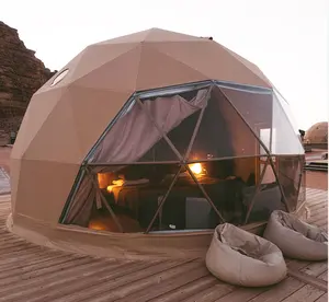 Outdoor Camping Tents Prefab Waterproof Glamping Geodesic Dome House Luxury Tent For Resort