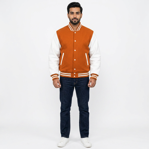 2026 <b>Men's</b> Varsity <b>Jacket</b> Slim Fit Stylish Brand Design College Fashionable Stand Collar Breathable Button Decoration Front - Product Image 1