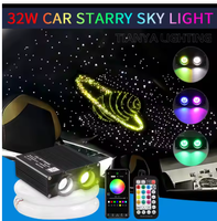 Source de lumière LED à fibre optique 12V bicolore à 2 connecteurs pour plafond de voiture, effet ciel étoilé scintillant, pour modification automobile