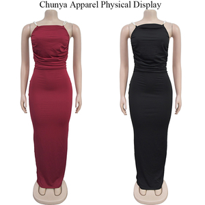 CX7133 Vestido perle uniche senza schienale Bodycon abito <span class=keywords><strong>donna</strong></span> plissettato Maxi abito da sera per eventi <span class=keywords><strong>abbigliamento</strong></span> 2025 <span class=keywords><strong>donna</strong></span> - Product Image 2