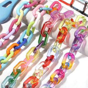 Cadena de Eslabones de Plástico Acrílico Colorida, Cadena de Lucite para Pulseras, Accesorio de Joyería DIY, Cuentas Decorativas - Product Image 2