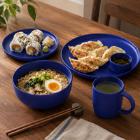 Service de table GuangDa 16 pièces en grès moderne de luxe avec finition en porcelaine de qualité supérieure, résistant au lave-vaisselle et à la chaleur