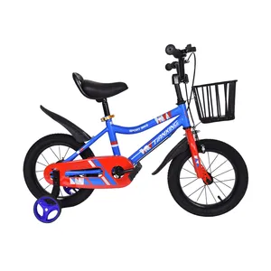 12 "स्टील फ्रेम सिंगल स्पीड बच्चों को प्रशिक्षण पहिया और टोकरी के साथ 2 3 4 5 6 7 साल के बच्चों के लिए उच्च गुणवत्ता वाली बेबी साइकिल बाइक बाइक