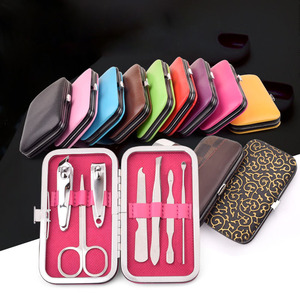 Juego de Manicura y Pedicura para Niñas, 7 Piezas, Acero Inoxidable, Cortaúñas, Kit de Cuidado de Uñas Personal, con Estuche de Viaje, Venta al Por Mayor - Product Image 1