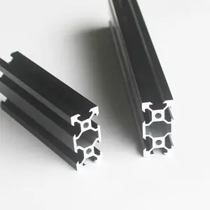 चीनी निर्माताओं 3d प्रिंटर V स्लॉट एल्यूमीनियम 2020 काले बाहर निकालना औद्योगिक एल्यूमीनियम प्रोफ़ाइल