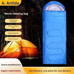 Sacco a pelo per adulti da campeggio all'aperto invernale busta per escursioni da viaggio a prova di sporco in poliestere resistente - Product Image 4