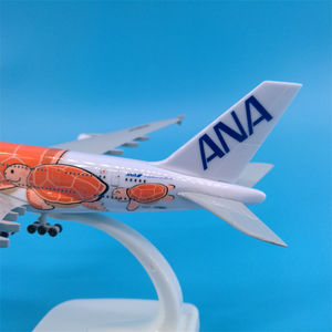 Avión Airbus A380 a Escala 1/400 de 18 cm, Aerolínea Japonesa ANA, Diseño de Tortuga Naranja, con Tren de Aterrizaje para Exhibición - Product Image 3