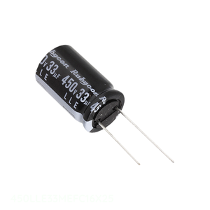 ตัวเก็บประจุ33 uF 20% 450V แบบเรเดียล th ผ่านรู450LLE33MEFC16X25 33 uF ของแท้ - Product Image 1