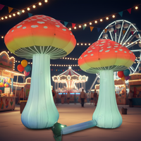 Ballon gonflable LED coloré en forme de champignon Alice au pays des merveilles, personnalisable en couleur et taille, en tissu Oxford écologique pour scène et fête