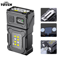 Lampe torche LED multi-outils pour le camping en plein air, rechargeable par USB, petite lampe de poche pliable, mini lampe torche à angle réglable