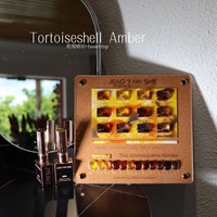 JIAO YAN SHE 12 Couleurs Gel UV pour Ongles Effet Écaille de Tortue Ambre, Kit Base et Top Coat, Dégradé Marron Rétro