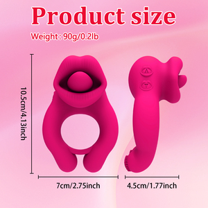 10-frequentie tongvormige vibrator met vibratievertraging en vergrendelingsfunctie, spermaring, medische siliconen cockring voor mannelijke masturbatie - Product Image 6
