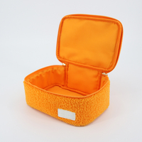 Sac à maquillage en peluche BSCI, sac à cosmétiques en velours doux pour femmes, sac à fermeture éclair, organisateur de pinceaux de maquillage et de produits de toilette pour femmes et filles