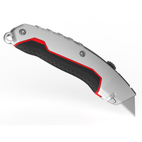 Couteau utilitaire OEM à lame coulissante en alliage d'aluminium, manche en alliage d'aluminium, lame en acier SK4 de qualité industrielle, robuste, boîtier en aluminium