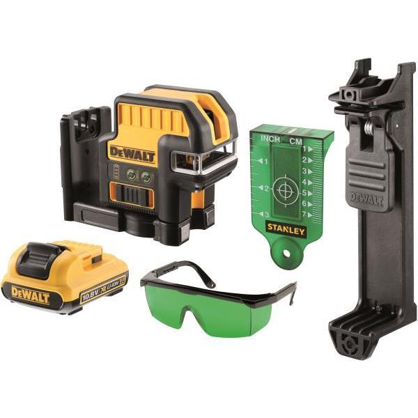 DeWalt Laser Level 360 Degree Green Beam With Receiver And Safety Glasses For Construction And Alignment Tasks