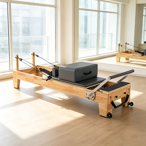 <span class=keywords><strong>Reformer</strong></span> de <span class=keywords><strong>Pilates</strong></span> Ajustable de Roble de Alta Calidad OEM para Estudio de <span class=keywords><strong>Pilates</strong></span> y Uso Doméstico, Moldeador Corporal, Adelgazante, Servicio Personalizado, 3 Años de Garantía - Product Image 2